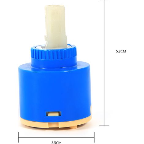 Cartouche céramique 35 mm pour robinet mitigeur, commande intérieure, robinet en plastique PP bleu, pratique