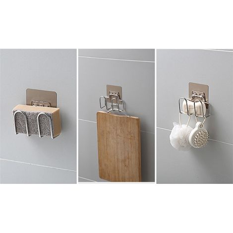 Support mural pour couvercles de casseroles sans perçage, rangement anti-rouille pour planches à découper et séchage rapide, organisateur de cuisine pratique (1/5)