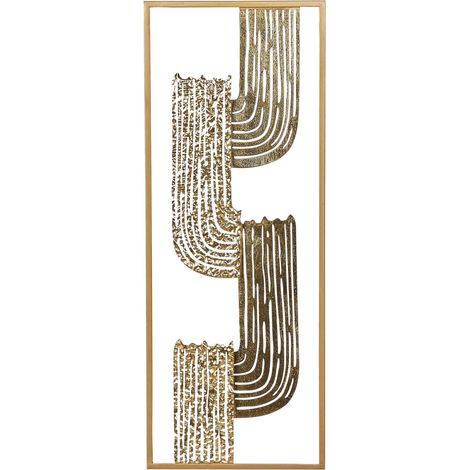 Décoration Moderne Art Mural Fait à la Main 75 x 29 cm Cadre en Métal Doré Thulium (1/5)