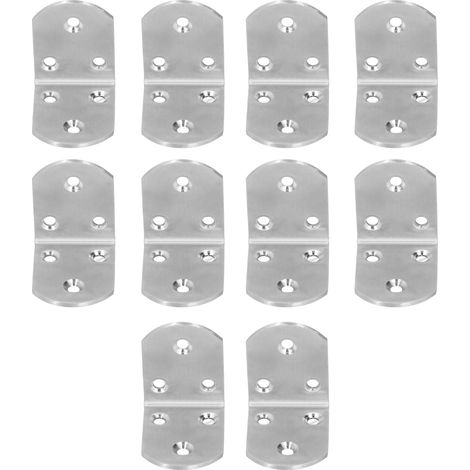 Lot de 10 équerres de fixation d'angle en acier inoxydable épais pour étagères et meubles (1/5)
