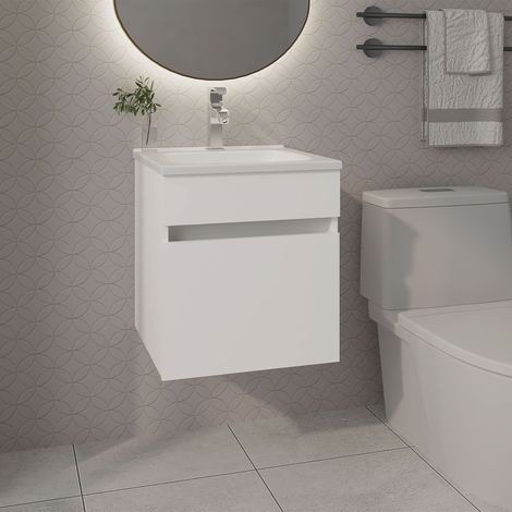 Belle mobile bagno sospeso con lavabo e una anta