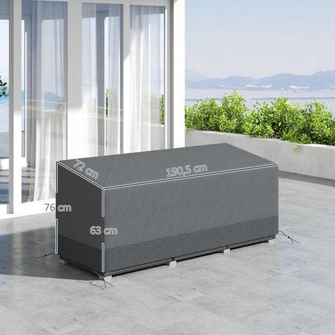 Housse de protection pour mobilier de jardin, résistante à l'hiver, imperméable et anti-UV, en tissu Oxford 600D, 190,5 x 72 x 76 cm, gris clair (1/5)