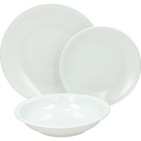 Tognana AZ Bianco, servizio piatti 18 pezzi per 6 persone, porcellana, bianco, Made in Italy (1/5)