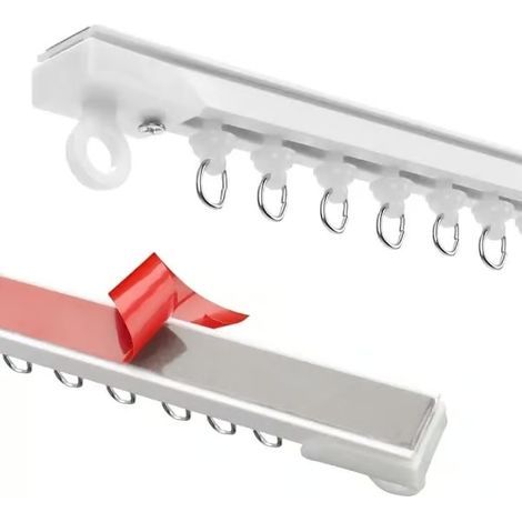 [LCS] Tringles de rideau adhésives sans perçage pour plafond, tringles de rideau sans perçage pour rideaux de douche de camping-car, armoires, séparateurs de pièces (4 40 cm/160 cm) (1/3)