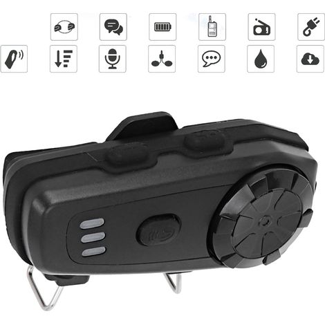 M6 Bluetooth-Motorradhelm-Intercom, MP3-Motorrad-Headset-Set, wasserdichte kabellose Audioanlage, Motorradhelm-Kommunikation, 2er-Pack (1/5)