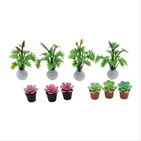 10 mini plantes artificielles décoratives miniatures (1/5)