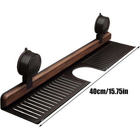 Shower Caddies, Suction Shelf, No-Drill Heavy Duty Rack with Strong Grip Design, Wall-Mounted Storage Tray Stand for Bathroom Kitchen Apartment Dorm RV Restroom Small Spaces, 15.75 inches
