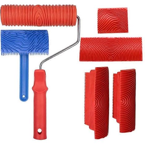 Ensemble de 6 outils portatifs pour le grain du bois, arrache-bois en caoutchouc rouge, kit de base (1/5)