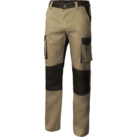 Pantalón bicolor multibolsillos 103020B  52 - Beige arena / Negro