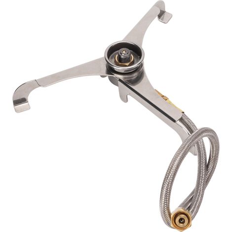 Connecteur de bouteille de gaz pliable pour réchaud de camping, adaptateur longue durée pour activités de plein air et randonnée. (1/5)