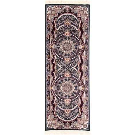 Tapis persan Mouna - 300x100cm, Rectangular - 100% Acrylique - Tissé - Noir (1/4)
