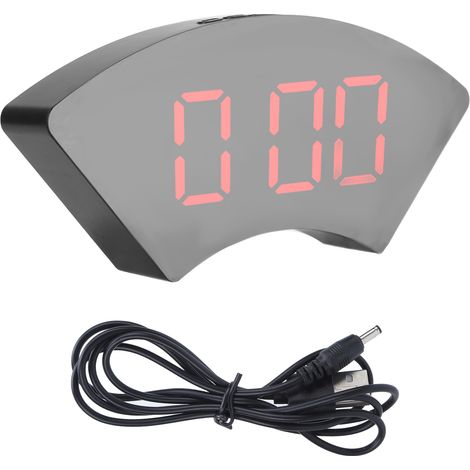 Réveil électronique simple à LED, silencieux, USB, avec port USB, rouge, idéal pour le bureau, la chambre ou le salon. (1/5)