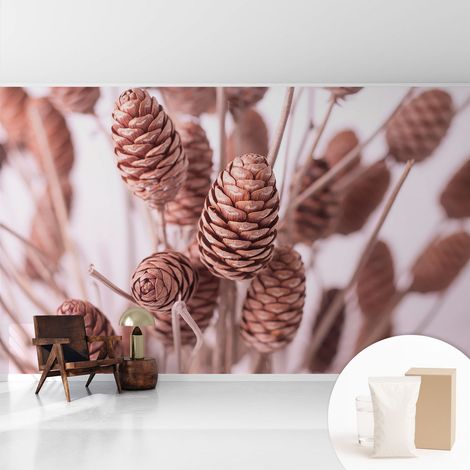 Tapete Vliestapete mit Kleber modern Wohnzimmer - Wanddeko Schlafzimmer - Tapete mit Motiv Natürliche Eleganz 416x254 cm (1/5)
