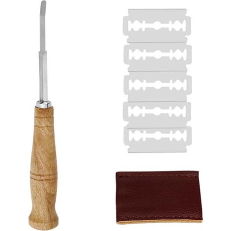 Lame Boulanger et 4 Pcs Lames Grignette Boulanger Scarifier Pain Lame a Pain Rasoir à Pain Porte Lame Boulanger pour Grigner Scarifier Pain Accessoire de Boulangerie (1/5)
