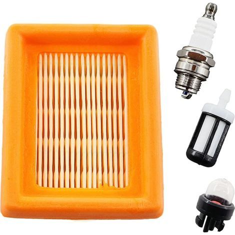 Kit filtre à air, bougie d'allumage et filtre à carburant pour débroussailleuses Stihl FS120, FS200, FS250, FS300, FS350, FS400, FS450, FS480, BT120, BT121 et BT130 4134 141 0300 (1/4)