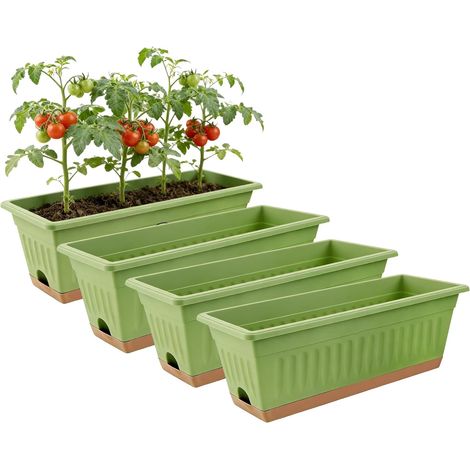 4 Stück große dekorative Blumentöpfe rechteckige Vase für