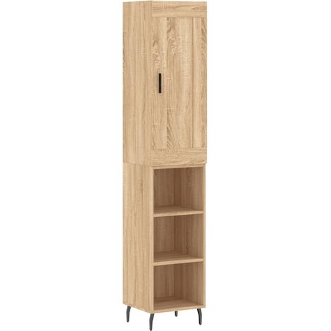 Buffet,Bahut,Meuble de Rangement haut Chêne sonoma 34,5x34x180 cm Bois d'ingénierie CFW17282 (1/5)