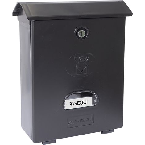 ARREGUI Classic Buzón Exterior de Plástico de Gran Resistencia Tamaño M (Correo DIN A4 y Revistas), Buzón de Pared Mediano, Buzón de Correo No Corrosible, Fácil de Instalar, Negro E1074