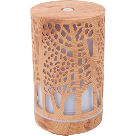 Diffuseur d'arômes imitation bois 200 ml, 8 W, arrêt automatique, LED colorée, silencieux, pour voiture et maison, prise UE 100-240 V (1/5)