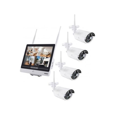 Pack SEMAC 2x Caméras Pro Vidéo Surveillance Full HD 1080P 12" + 2 Caméras Supplémentaires Kit IPCAM558 Infra-rouges (1/3)