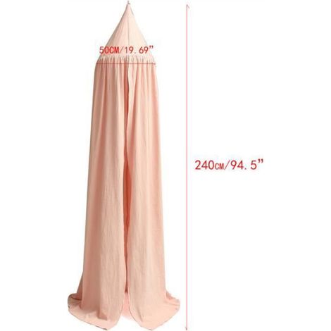 Tente de lit enfant - Non spécifié - 2.4m - Rose - 240cm de haut - 50cm de diamètre (1/4)