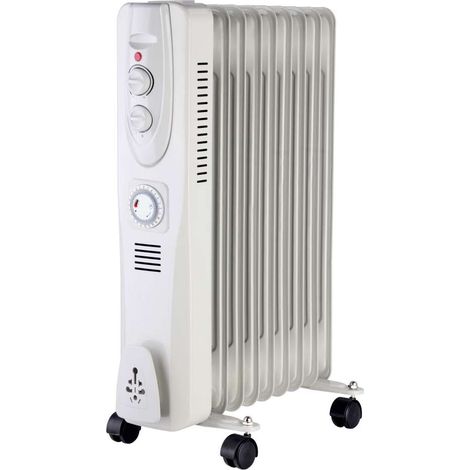 Radiatore a Olio 9 Elementi Beige 2000W con Timer e Termostato