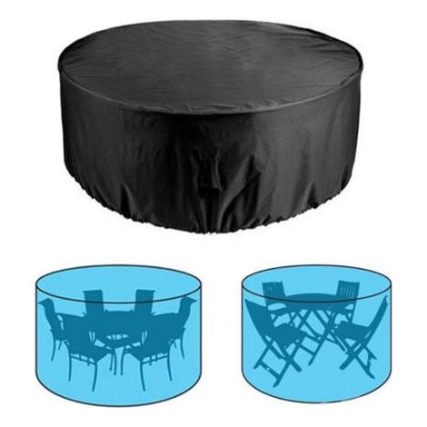 Housses de meubles de patio rondes, 120 cm de diamètre x 75 cm de hauteur, housse de meubles d'extérieur imperméable, coupe-vent, anti-poussière, anti-UV, housse de table d'extérieur, housse d (1/5)