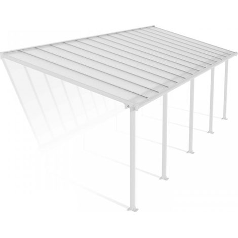 Patio Cover Olympia 3 x 8.51 Clear - Polycarbonate - L860 x W300 x H305 cm - White