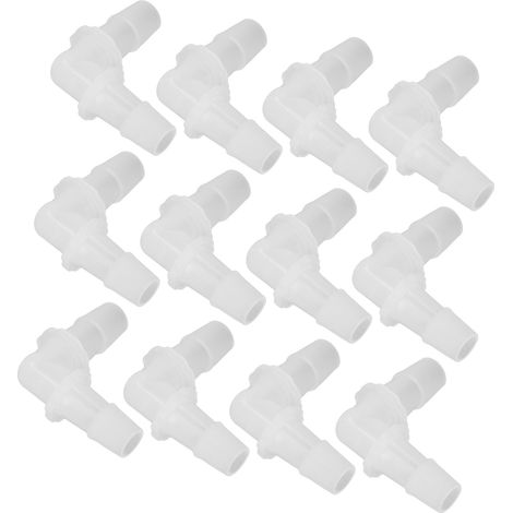 Lot de 12 raccords cannelés en plastique pour tuyau d'arrosage, coudes à angle droit, diamètre égal, adaptateur de jonction cannelé 11,1 mm