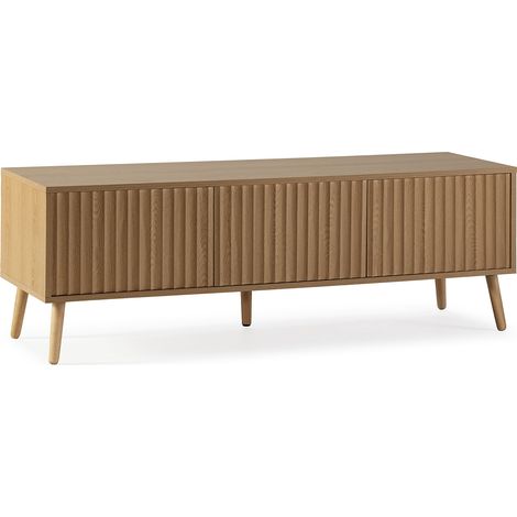 Mueble tv Lluvia 3 puertas color roble, 130 cm largo