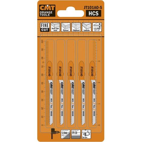 CMT JT101AO-5 5 LAMES POUR SCIE SAUTEUSE EN HCS POUR BOIS COURBÉ ET FIN 76X1,4X20TPI (1/3)