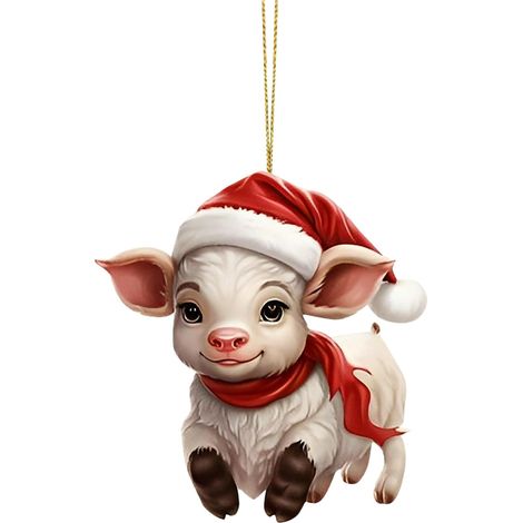 Pendentif Acrylique - Décoration Arbre De Noël - Ornement Plat Suspendu - Lot De 1 Pièce (1/4)