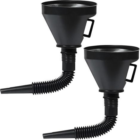 2 Pièces Entonnoir Essence,Entonnoir à Huile Voiture,Plastique Entonnoir pour Carburant,pour Moteur de Voiture Avec Tuyau d'extension Flexible (1/4)