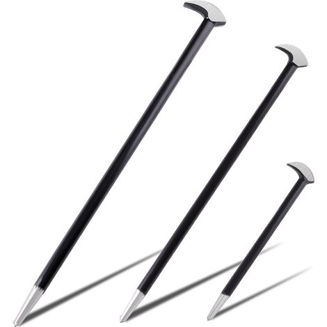 Lot de 3 leviers à tête roulante très résistants pour alignement et levier de machines automobiles, 15,2 cm, 30,5 cm, 40,6 cm, outil de levier en acier au carbone (1/5)