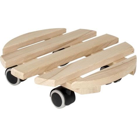 Support à roulettes Ø30 cm en bois de hêtre - EDA (1/3)