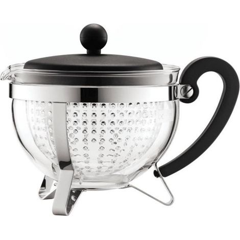 Théiere - Bodum - Chambord - 1 L - Verre - Acier inoxydable - Gris (1/5)