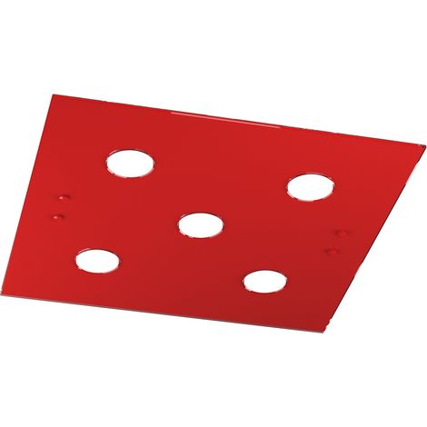 Plafoniera Moderna Quadrata Path Vetro Rosso 5 Luci Gx53 (1/4)