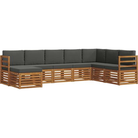 Outdoor Sofa Set 8 pcs Natural and Anthracite vidaXL
