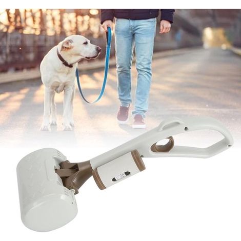 Paletta per la raccolta delle deiezioni canine - Paletta per escrementi - Pulizia esterna - Manico lungo - 34 cm - Bianca (1/5)