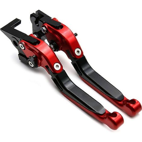 Compatible avec les modèles Xiaoxing GT250R/GT650R (2002-2016) : klaxon de frein et d'embrayage pliable modifié (tonalité rouge et noire). (1/5)