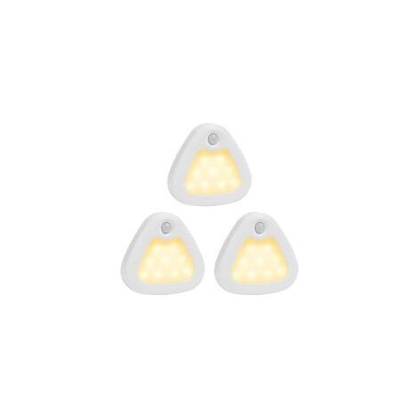Lot de 3 lampes à détecteur de mouvement sans fil alimentées par piles LED super lumineuses avec bandes magnétiques/rubans adhésifs 3M pour armoires, couloirs, escaliers Lumière chaude (1/5)