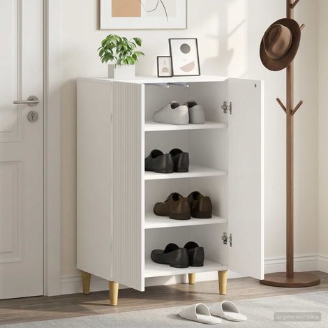 Cabinet à chaussures ARNHEM 59,5 x 39,5 x 90 cm Blanc (1/5)
