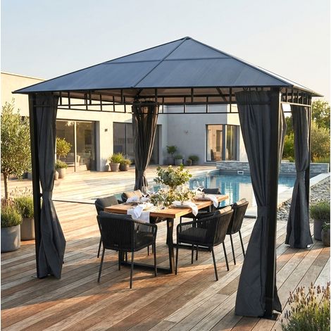Aluminium Dach Pavillon 3x3m Gartenpavillon Pergola Doppelstegplatten 56861 (1/5)