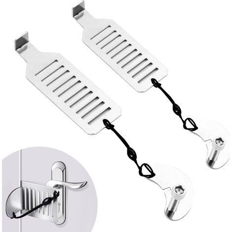 2er-Pack tragbare Türschlösser, schlagfreies Sicherheitstürschloss für Reisen, Hotel, Zuhause, Wohnung, verbesserte Version mit verstellbarer Schraube (1/4)