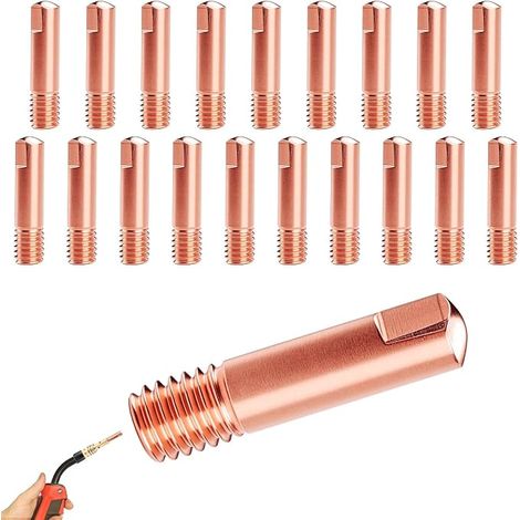 Boquillas de soldadura MIG/MAG 20 piezas Punta de contacto de cobre 1 mm Accesorios de soldadura Aplicables a antorcha MB-15AK Piezas de desgaste para equipo de soldadura máquina de soldadura (1/5)