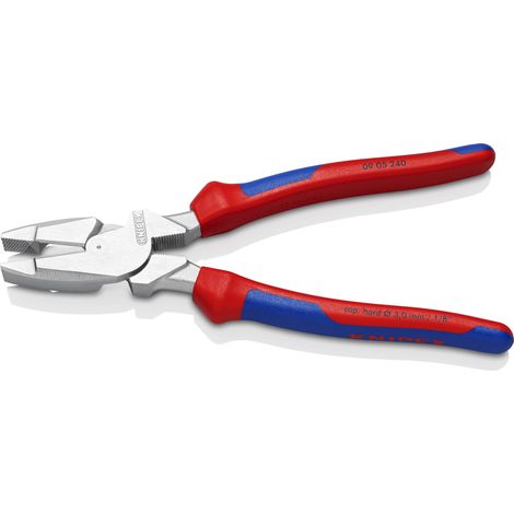 KNIPEX 09 05 240 Pinza universale tipo forte "Lineman's Pliers" modello americano con manici multicomponente cromata 240 mm