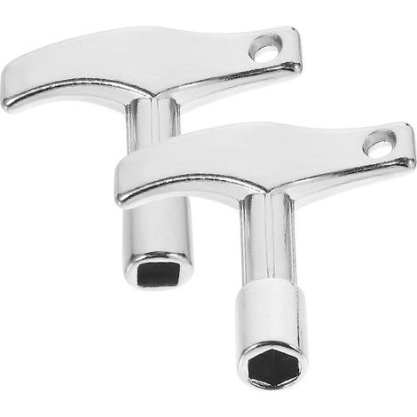 Set mit 2 Stimmschlüsseln aus Zinklegierung, professionelle Stimmschlüssel, tragbares Schlagzeugwerkzeug – 4,3 x 4 x 0,9 cm – Silber (1/3)