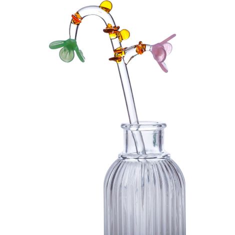 Bardusch - Bouquet de fleurs en verre soufflé à la main, ornement décoratif pour le bureau, la maison ou une fête. (1/5)
