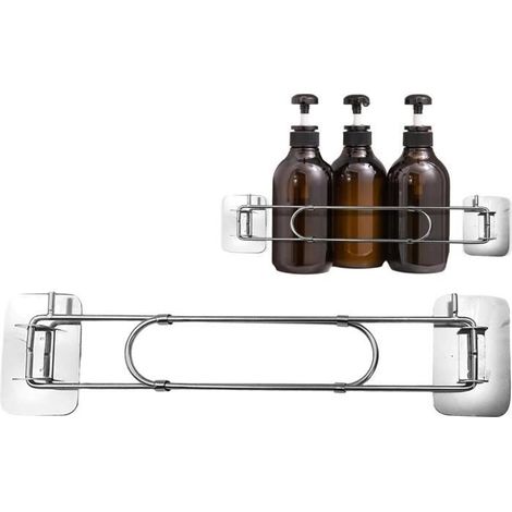 Barre de rangement de douche pour camping-car - Barres d'angle de douche évolutives à coller avec rotation à 180 ° (1/4)