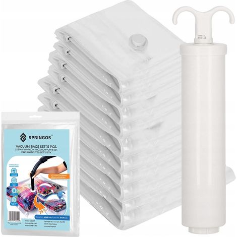 SACCHETTI SOTTOVUOTO RESISTENTI PER VESTITI BIANCHERIA 10 pezzi POMPA SET DI SACCHETTI RESISTENTI